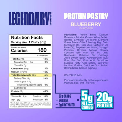 Legendary Foods Pastelería sabrosa alternativa de barritas de proteínas