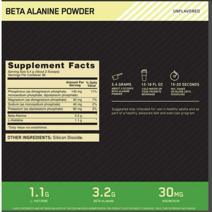 ON beta alanine, unflavored (37 serv)